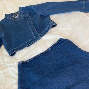 Fashion Nova jean skirt set